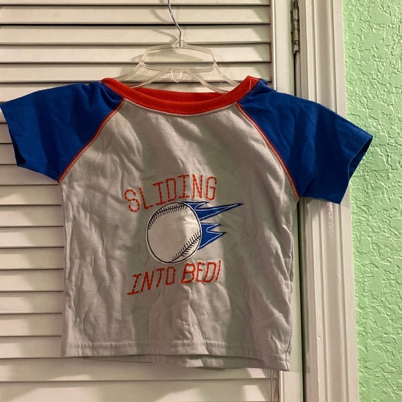 Carter’s Baseball Gliding Into Bed Pajama Top Short-Sleeve Shirt 4T - Picture 1 of 4